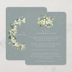 Tarjeta De Recepción Información de Boda de bocadillos verdes y eucalip