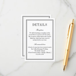 Tarjeta De Recepción Información de Boda de código QR en blanco y negro