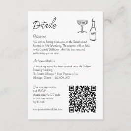 Tarjeta De Recepción Información de boda de código QR retro caprichoso
