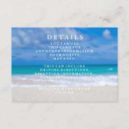 Tarjeta De Recepción Información de Boda de Olas de Mar Azul y Playa de