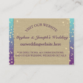 Tarjeta De Recepción Información de Boda de Sparkle Ombre rusa insertad