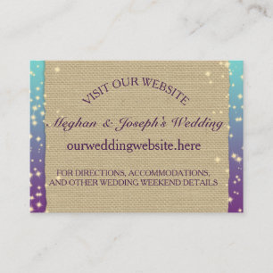 Tarjeta De Recepción Información de Boda de Sparkle Ombre rusa insertad