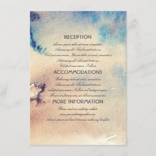 Tarjeta De Recepción Información de Boda de Vintage Beach Waterphones