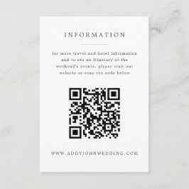 Tarjeta De Recepción Información de Boda Grand-millennial con Hortensia