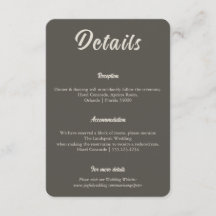 Información de Boda Minimalista Café Espresso