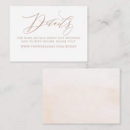 Tarjeta De Recepción Información de boda minimalista con caligrafía ele
