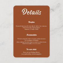 Información de Boda Minimalista de Terracota