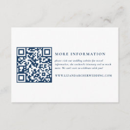 Tarjeta De Recepción Información de Boda Náutico Azul y Blanco