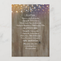 Información de Boda Rústico de Madera