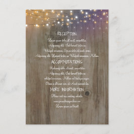 Tarjeta De Recepción Información de Boda Rústico de Madera