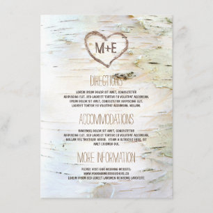 Tarjeta De Recepción Información de Boda Rústico del Corazón de la Barc