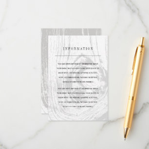 Tarjeta De Recepción Información de Bodas de Invierno de Grano Rústico 