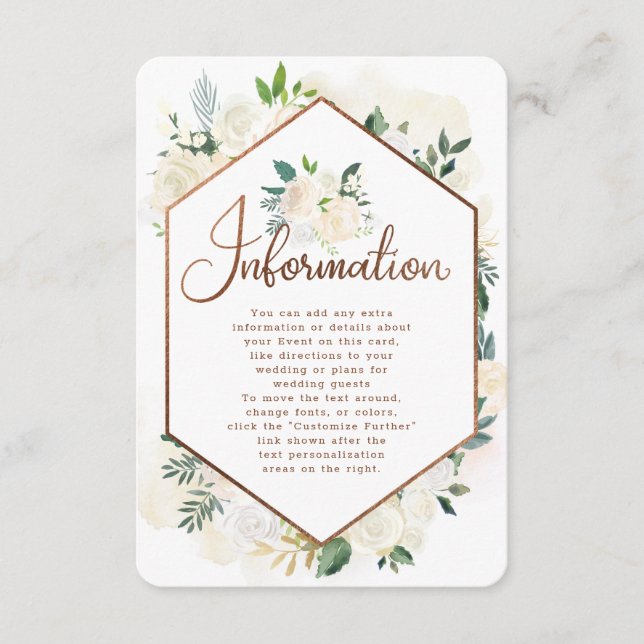 Tarjeta De Recepción Información de casamiento rural rústico fresco en  (Anverso)