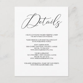 Tarjeta De Recepción Información de Detalles de Boda con Letra Moderna 