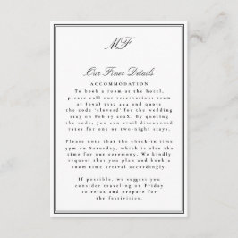 Tarjeta De Recepción Información de detalles del Boda blanco de Tuxedo 