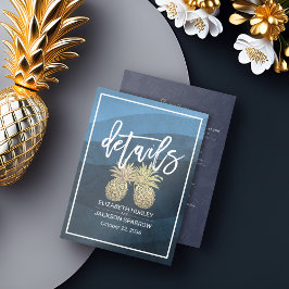Tarjeta De Recepción Información de detalles del boda Pareja de piña de