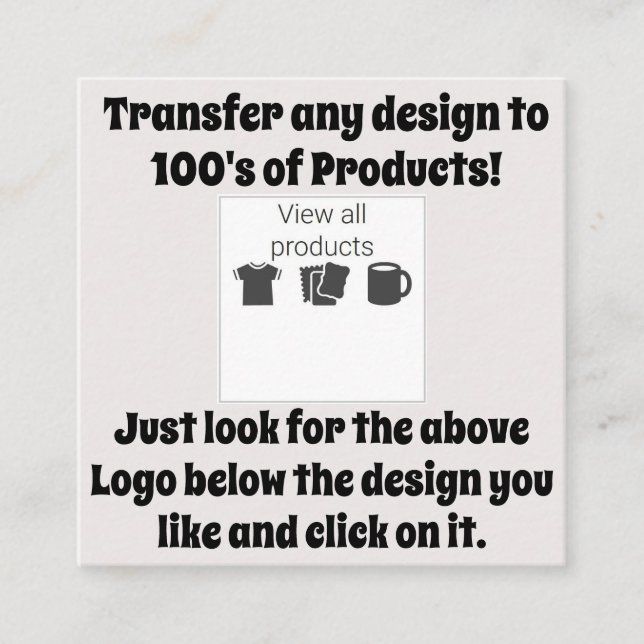 Tarjeta De Recepción Información de diseño de transferencia (Anverso)