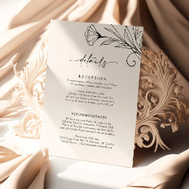 Tarjeta De Recepción Información de guión elegante Minimalista de la ta