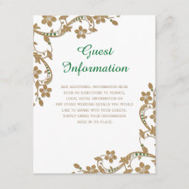 Tarjeta De Recepción Información de invitado de Bodas de oro y de Esmer
