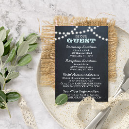 Tarjeta De Recepción Información de invitado de Chalkboard Lights Aqua 