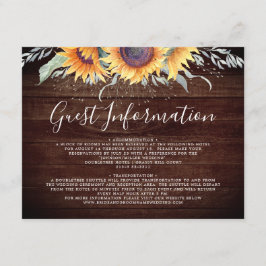 Tarjeta De Recepción Información de invitado de flor de girasol ruso