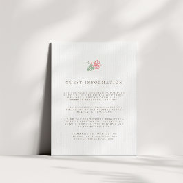 Tarjeta De Recepción Información de invitado de Island Hibiscus Boda