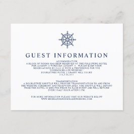 Tarjeta De Recepción Información de invitado de la rueda náutica vintag