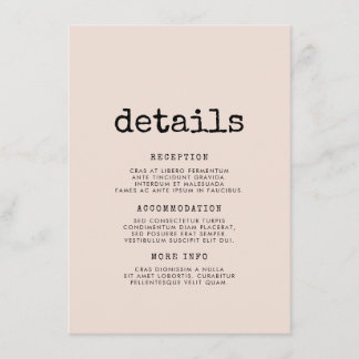 Tarjeta De Recepción Información de invitado de máquina de escribir min