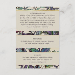 Tarjeta De Recepción Información de invitado del boda botánico acuarela