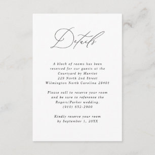Tarjeta De Recepción Información de invitado del Boda de caligrafía min