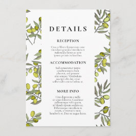 Tarjeta De Recepción Información de invitado del boda de patrones de bi