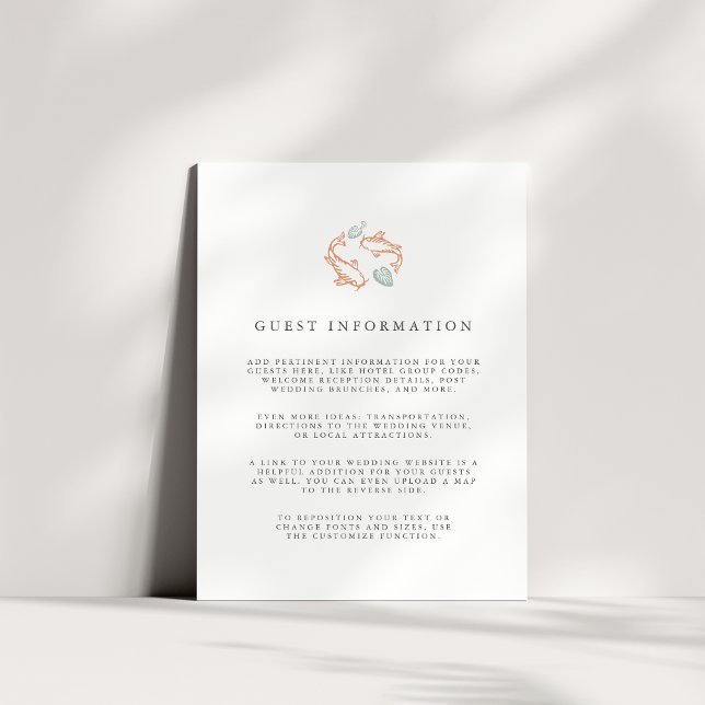 Tarjeta De Recepción Información de invitado del Boda Koi Pond (Subido por el creador)