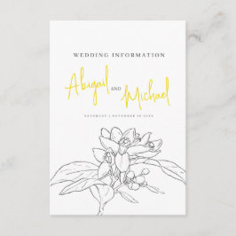 Tarjeta De Recepción Información de invitado del boda Lemon blossom