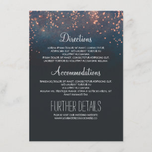 Tarjeta De Recepción Información de invitado del Boda nocturno Starry