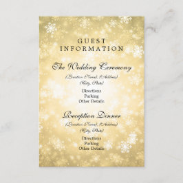 Tarjeta De Recepción Información de invitado Gold Winter Wonderland