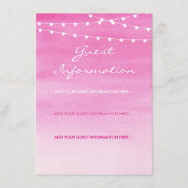 Tarjeta De Recepción Información de invitado sobre cadenas de color de