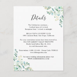 Tarjeta De Recepción Información de invitado sobre Eucalyptus Greenery