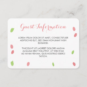 Tarjeta De Recepción Información de invitado sobre la felicidad floral