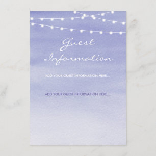 Tarjeta De Recepción Información de invitado sobre las cadenas de color