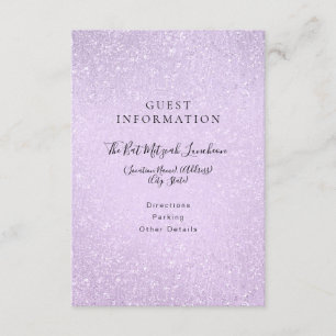 Tarjeta De Recepción Información de invitado sobre Lavender Purple Bat 