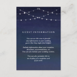 Tarjeta De Recepción Información de invitados de Boda de estrellas de l