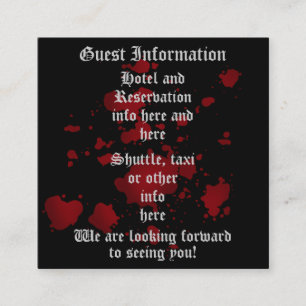 Tarjeta De Recepción Información de invitados de boda de Vampiro Hallow