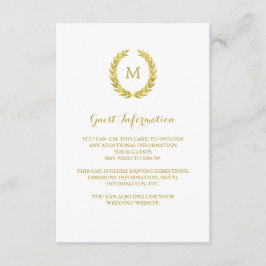 Tarjeta De Recepción Información de invitados de Faux Relieve metalizad