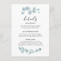 Información de invitados del boda de color de agua