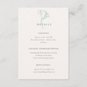 Tarjeta De Recepción Información de la boda esmeralda Detalles