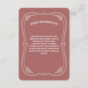 Tarjeta De Recepción Información de la huésped de la boda de la voluta