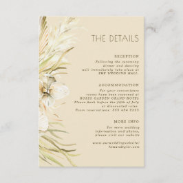 Tarjeta De Recepción Información de los bodas botánicos de Boho