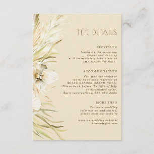 Tarjeta De Recepción Información de los bodas botánicos de Boho