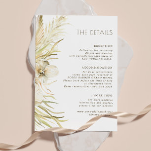 Tarjeta De Recepción Información de los bodas botánicos de Boho