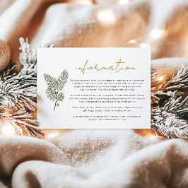 Tarjeta De Recepción Información de los Bodas del Cono de Pino Verde y 